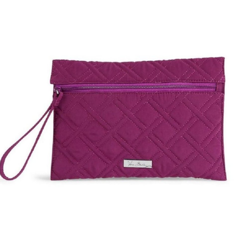 Vera Bradley ~ SLIM WRISTLET ~ Clutch ~ Quilted Plum Microfiber ~ NWT